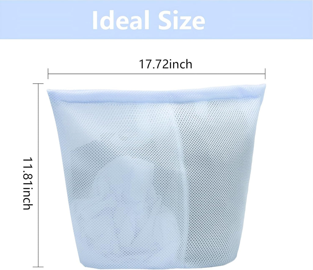laundry bag with handles mesh laundry bags washing machine laundry totes travel storage and sorting bag for Clothes laundry bag for delicates (Blue)
