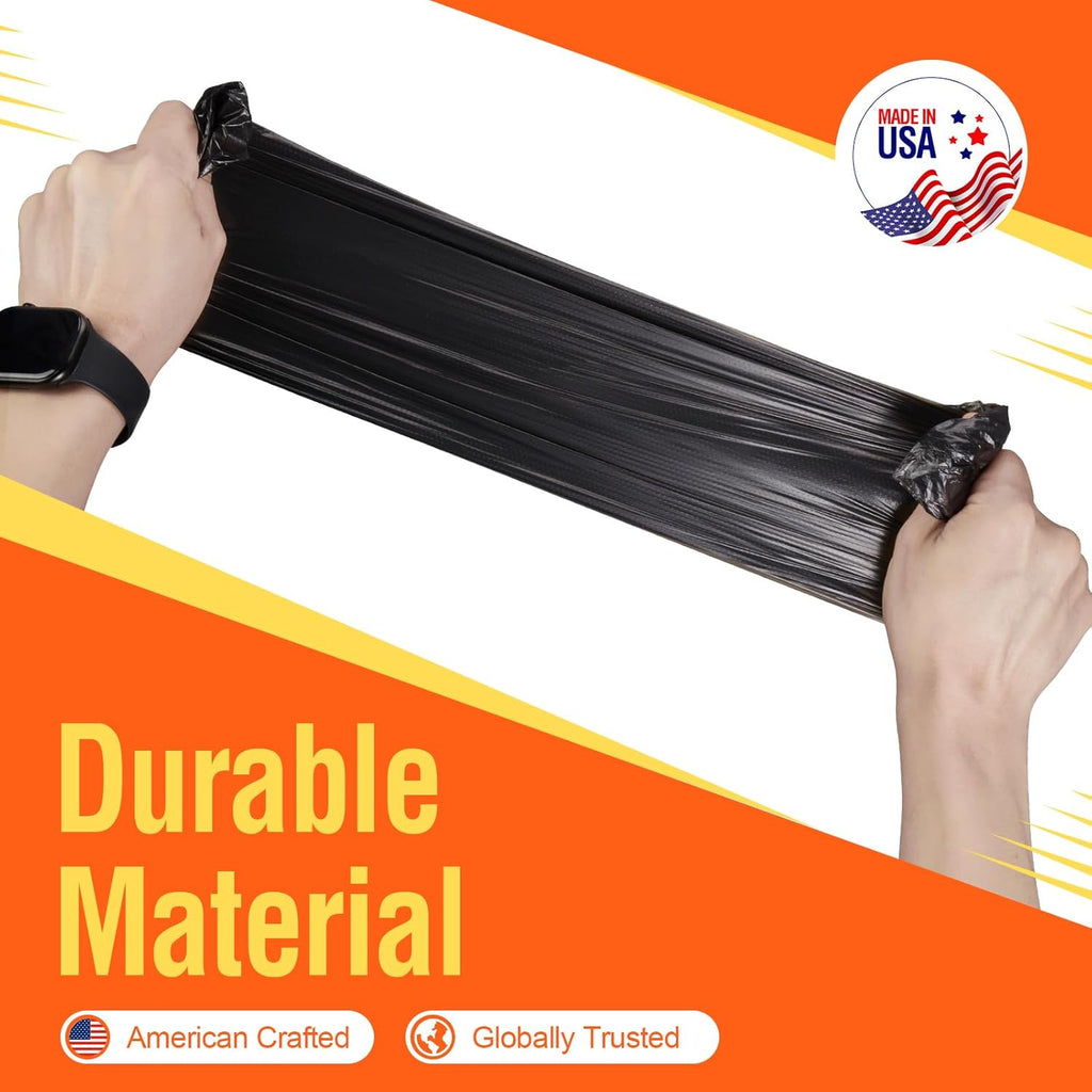Delxo 40-45 Gallon Black Trash Bags, 125 Count – Heavy Duty Contractor Garbage Bags, Thick, Durable & Puncture-Resistant Plastic – Made in USA for Kitchen, Yard & Commercial Use