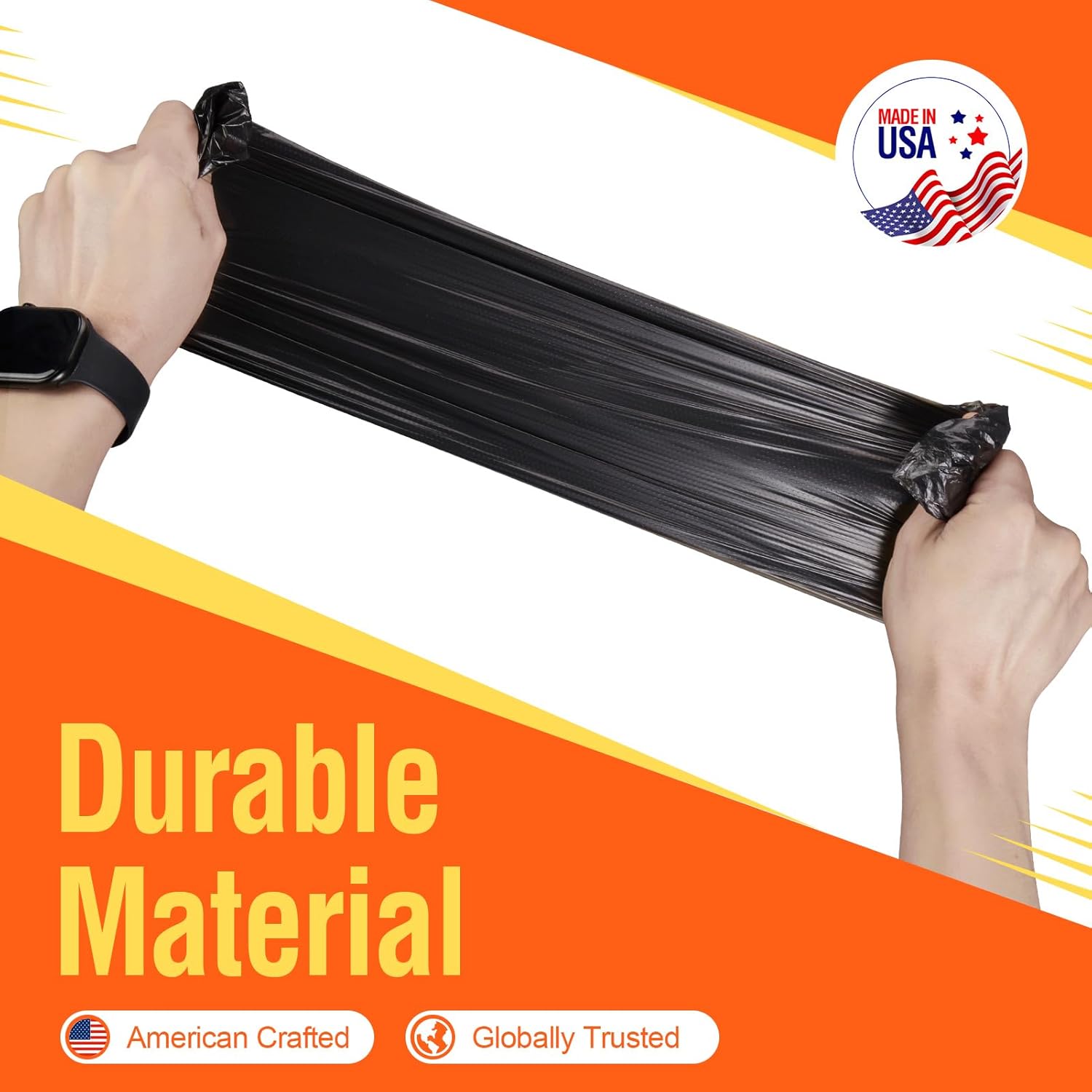 Delxo 40-45 Gallon Black Trash Bags, 125 Count – Heavy Duty Contractor Garbage Bags, Thick, Durable & Puncture-Resistant Plastic – Made in USA for Kitchen, Yard & Commercial Use