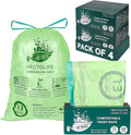 13 Gallon,200 Count, Compostable Trash Bags with Drawstring,Tear Resistant Kitchen Food Scrap Waste Bag, ASTM D6400, US BPI and Europe OK Compost Home Certified