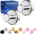 Suction Cup Hooks for Shower,Removable No Drill Towel Hooks,Upgraded 15 lbs Strong Suction hooks for Bathroom Tile,Shower Wall,Glass Door,Kitchen-Loofah,Coat,Stainless Waterproof-Chrome 2 Pcs