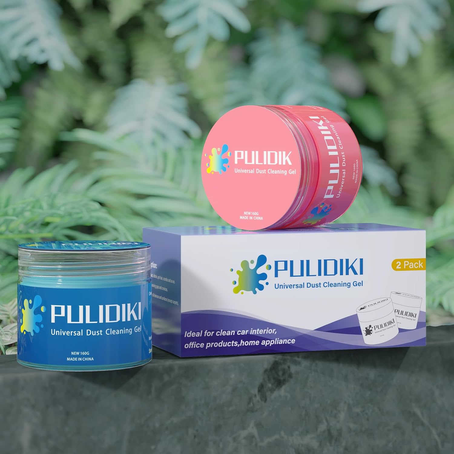 PULIDIKI Car Cleaning Gel for Car Detailing Kits Car Putty Auto Detailing Tools Car Interior Cleaner Car Cleaning Slime Car Accessories Keyboard Cleaner Blue Pink (2Pack)