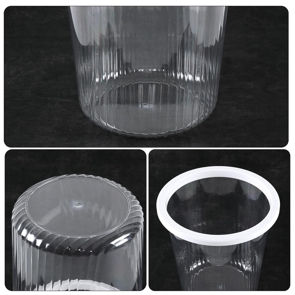 4-Pack Waste Basket Plastic, Small Plastic Garbage Can, Clear, 4 Gallon