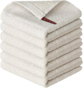 Artoid Mode Checkered Designed Cotton Beige Terry Kitchen Dish Cloths, 12x12 Inch Soft Absorbent Quick Drying Cleaning Kitchen Rags Set of 6