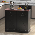 Betterhood Double Tilt Out Trash Cabinet 20 Gallon Wooden Free Standing Laundry Sorter Cabinet,Recycling Cabine with Hideaway Drawer,Tilt Out Trash Cabine Can Bin Kitchen (Black)