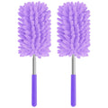 Mini Duster for Cleaning, 360° Bendable Hand Dusters with Extension Pole, Washable Small Duster for Car Interior, Office, Furniture