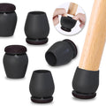Ezprotekt 24 Pcs Black Chair Leg Floor Protectors for Hardwood Floors, Felt Furniture Pads Caps Covers, Bar Stool Floor Protectors Cups for Dining Table Desk Chair (Fit 0.83 "- 1.02", 21-26mm)