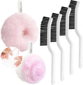 Hard Bristle Crevice Cleaning Brush & Non Scratch Soft Scrub Brush Set, 6-Pack: 4 Stiff Gap Grout Brush+2 Gentle Sponge Brush, Multi-Purpose Bathroom & Kitchen Cleaning Tool