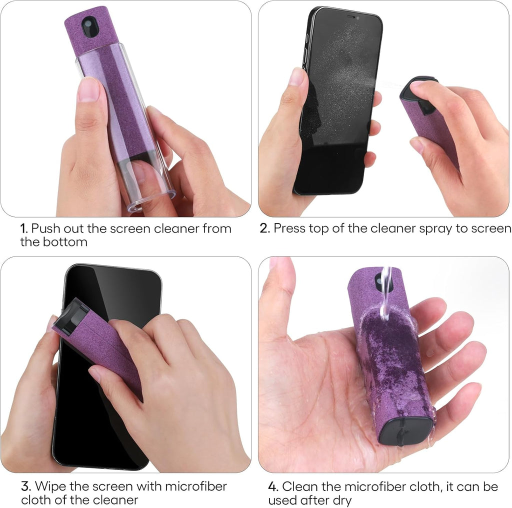 Fingerprint Proof Screen Cleaner,3 in 1Touchscreen Mist Cleaner Spray Wipe Cleaner,Safe for All Phones, Computer, Laptop, Tablet and Car Screen