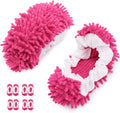 8 Pcs Mop Slippers Socks Floor Cleaning,Microfiber Shoe Covers dust Washable Reusable for Woman Man House Kitchen (Rose)