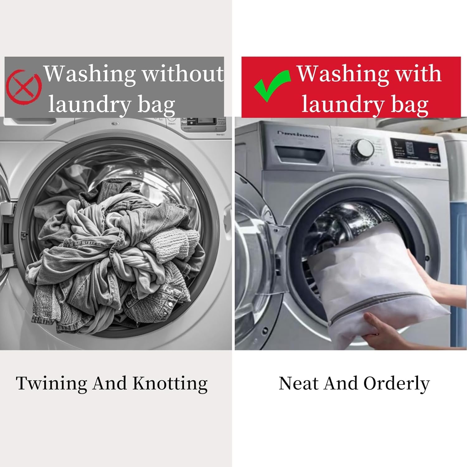 6 Pcs Lingerie Bags for Washing Delicates(2L 2M 2S) Mesh Laundry Bags for Lingerie Socks Garment Underwear Baby Clothes Bra for Washing Machine
