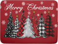 Merry Christmas Dish Drying Mats for Kitchen Counter 18x16 Inch Christmas Tree Snowflake Mat Xmas Buffalo Plaid Dish Rack Mat Reversible Absorbent Dishes Pad Kitchen Accessories for Counter tops