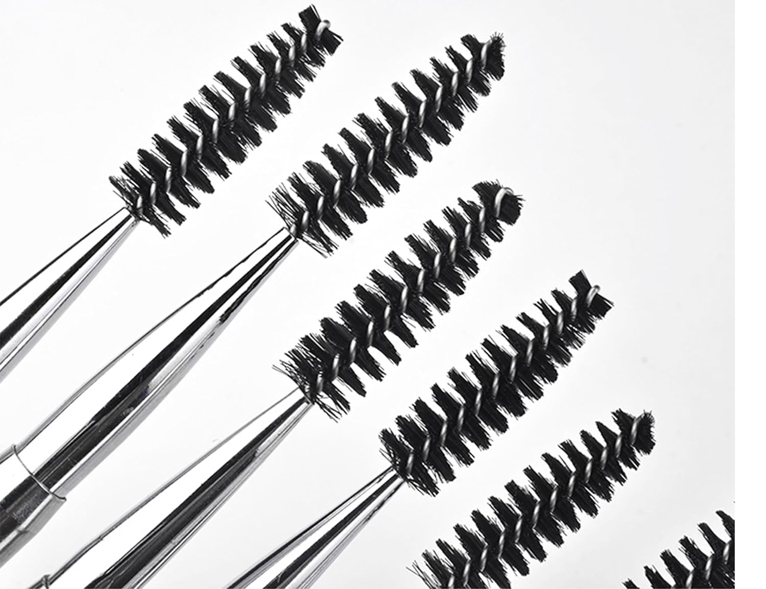 2PCS Mascara Brushes, Eyebrow Eyelash Brushes, Mascara Wands Spooly Applicators, Eye Brushes, Portable Cosmetic Brushes with Cap Spoolies Brushes for Eyelash Extensions and Eyebrows, Black