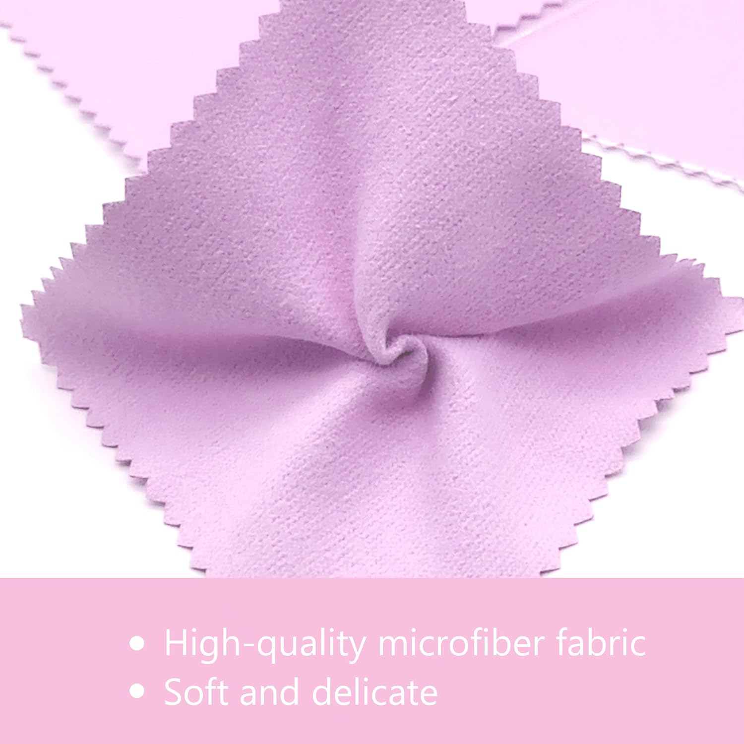 XIAOXINGYUN 120PCS Jewelry Cleaning Cloth Jewelry Polishing Cloths Individually Wrapped Silver Cleaning Cloth for Jewelry Sterling Silver, Gold, Platinum, Coins (3.15" x 3.15") (Light Purple)