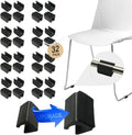 Rectangle U Shaped Chair Leg Tips Cap with Felt Pads,Furniture Feet Protector Slide Smoothly Glides,Protect Hardwood Floor No Scratches No Noise,Fit 12mm(15/32inch) Diameter Tubular Legs (Black 32PCS)