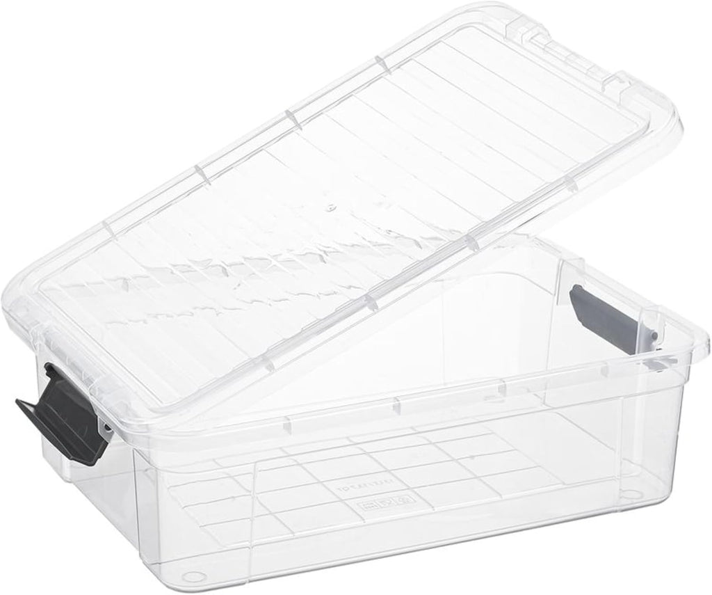 Superio Storage Bins with Lids, Clear Plastic Containers for Organizing, Stackable Totes, BPA Free, Odor Free, Organizer Boxes for Home, and Dorm (2 Pack, 13.7 Qt)