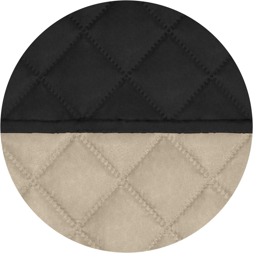 PureFit Reversible Quilted Sofa Cover, Water Resistant Slipcover Furniture Protector, Washable Couch Cover with Non Slip and Elastic Straps for Kids, Dogs, Pets (Sofa, Black/Beige)
