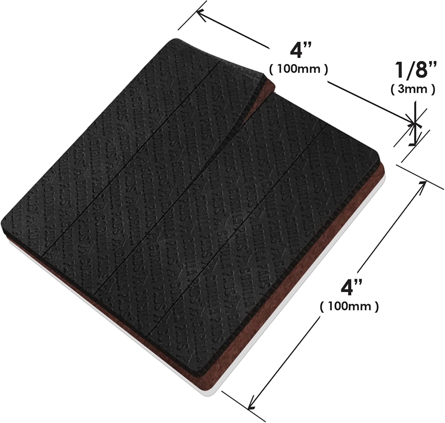 Slipstick GorillaPads Non Slip Furniture Pads/Gripper Feet Floor Protectors (Set of 8) Premium 4 Inch Pre-Scored Self Stick Rubber Stoppers for Furniture Legs