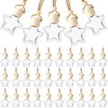 BBTO 50 Pcs Hanging Car Air Freshener Car Diffuser Bottles Empty Glass Perfume Bottle Freshener Diffuser Bottle Pendant for Essential Oil Fragrance Aromatherapy Bottle Ornament(Star)