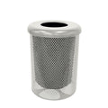 COATEDOUTDOORFURNITURE RFT-P-Gry Heavy Duty Round Trash Receptacle with Flat Top, Liner Included, 32 Gallon, Gray, Made in America