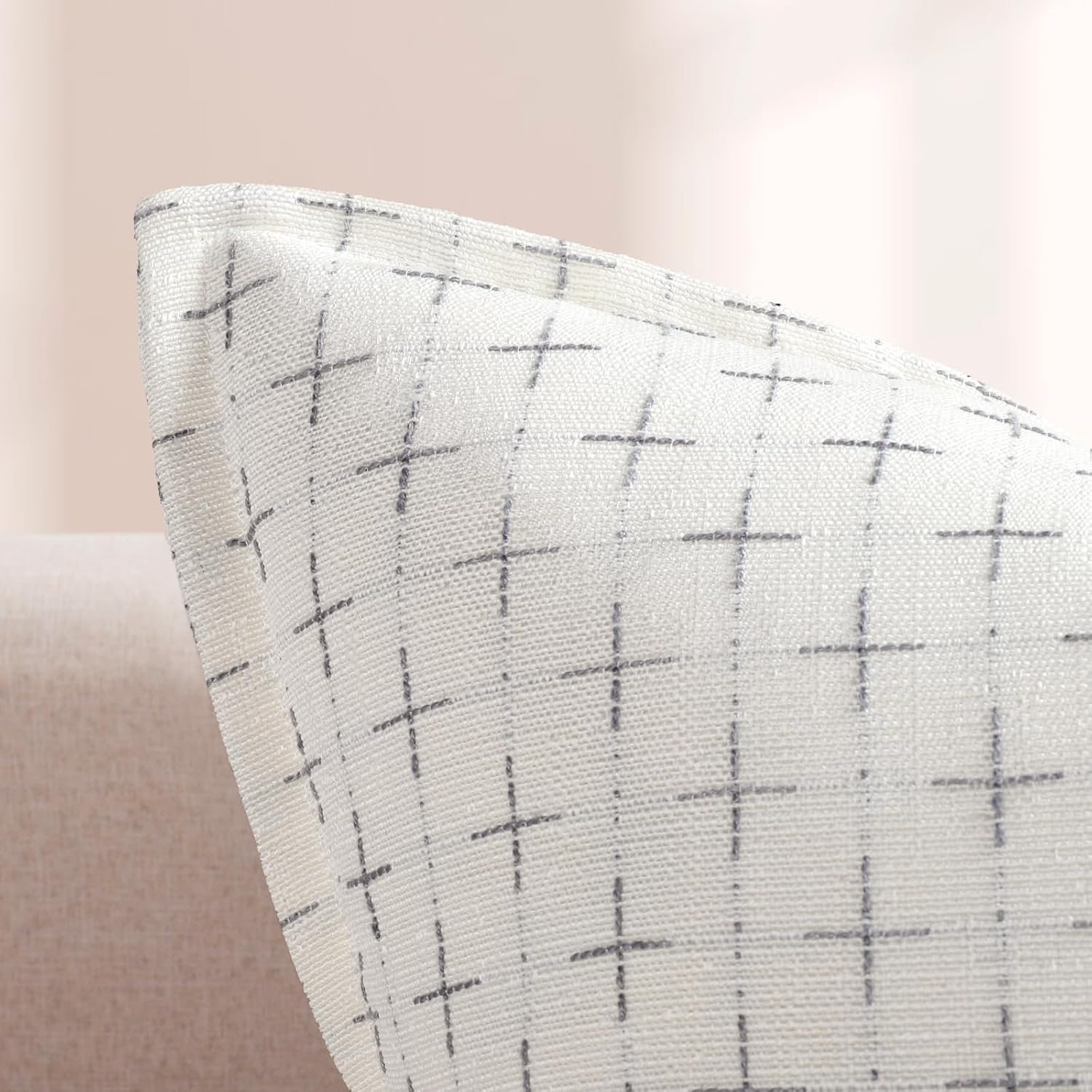 ZWJD 12x20 Pillow Covers Set of 2 Soft Polyester Textured Pillow Covers with Stylish Flange Edge Cozy Farmhouse Throw Pillows for Couch Bed Sofa Living Room