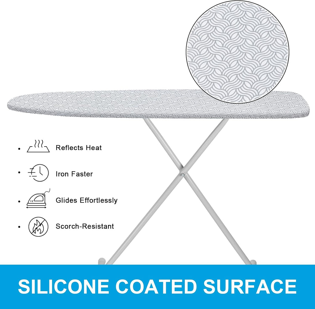 Dalykate Ironing Board Cover and Pad, 15" x 54", Thick Padding, Elastic Edge, Scorch & Stain Resistant, Includes Fasteners & Mesh Cloth