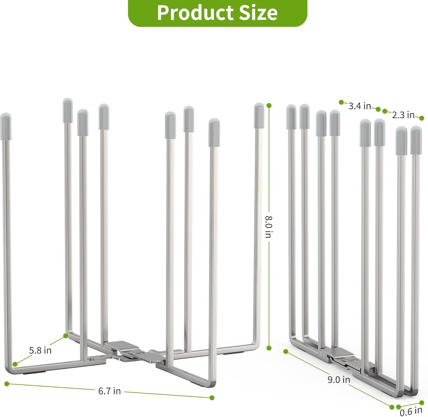 Retractable Bottle Drying Rack, Baby Bottle Drying Rack, Collapsible Cup Draining Rack, Reusable Storage Bag Dryer with Non-Slip Bottom - Stainless Steels
