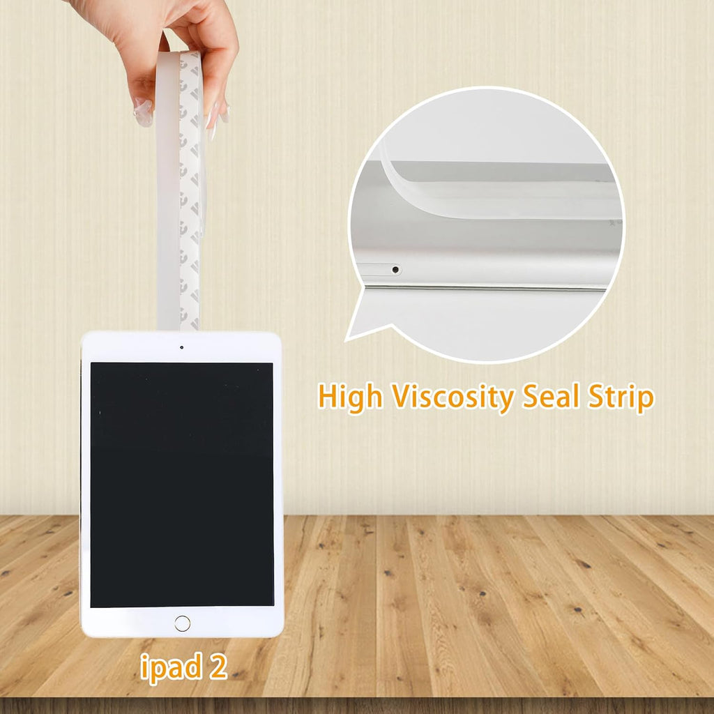 Door Weather Stripping Doors Seal Strip, 26 FT Silicone Sealing Tape for Door Draft Stopper Adhesive for Doors, Windows and Shower Glass Gaps (Transparent, 35mm)