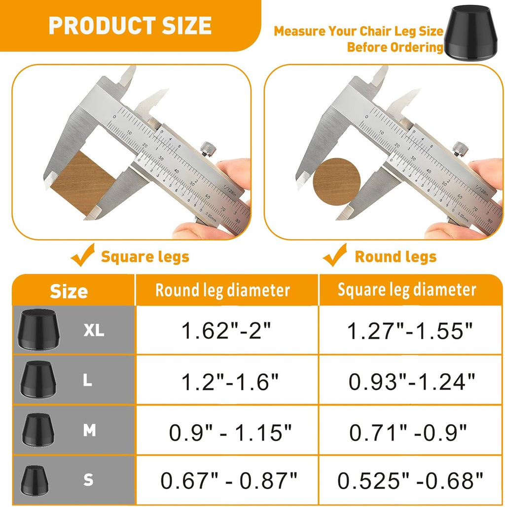 Furniture Sliders,24 PCS Chair Leg Sliders for Carpet, Furniture Movers Sliders, Carpet Chairs Furniture Glides, Floor Protectors, Carpet Moving Sliders Easily Move.(Black, Round Fit:0.9-1.15")