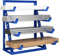 Steel Lumber & Pipe Storage Rack – Heavy Duty 4-Tier Horizontal Organizer Shelf for Garage, Workshop, Basement, 24"x48"x61"