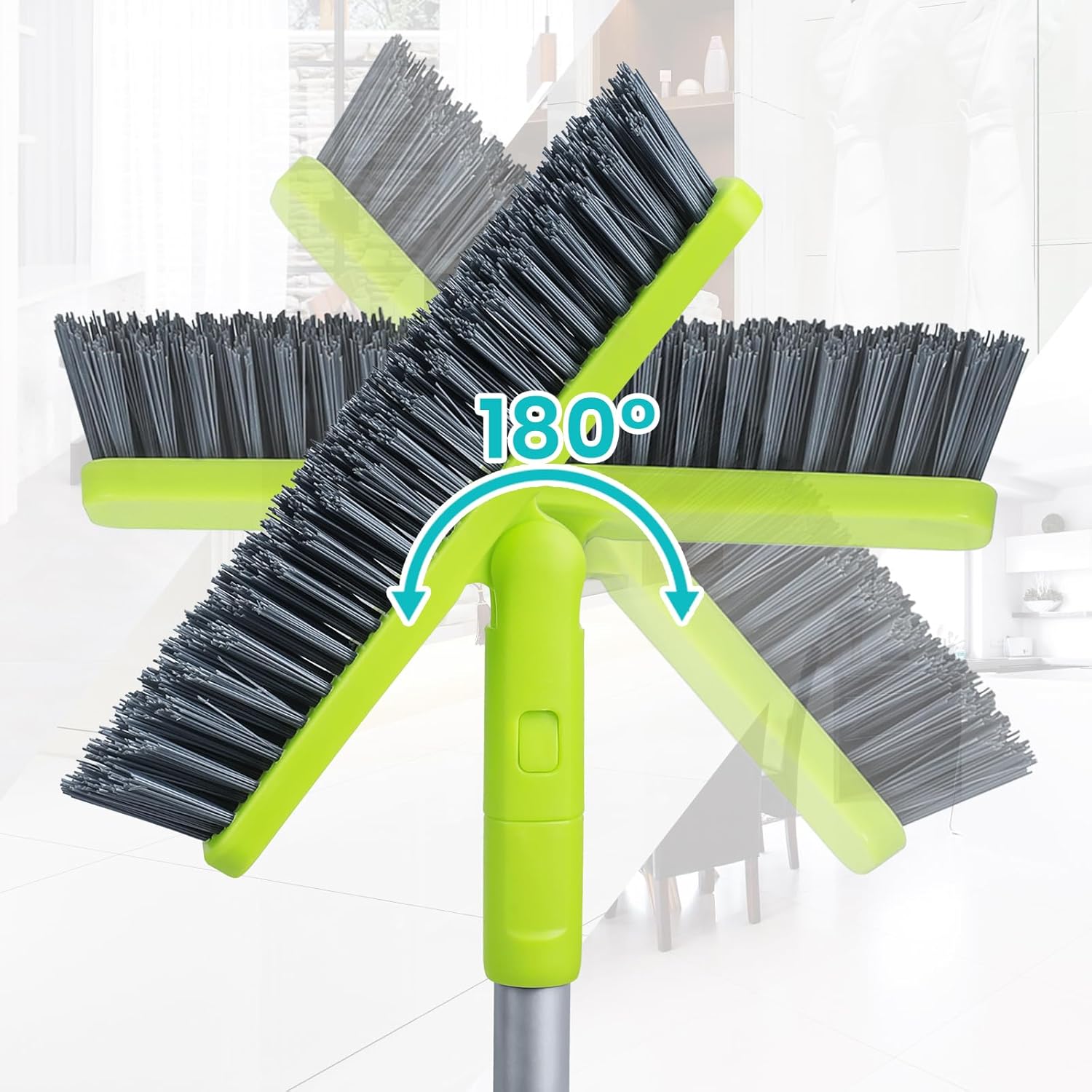 Grout Cleaner Brush with Long Handle, Floor Scrub Brush for Shower Tile, Bathroom Crevice Cleaning Brushes with Heavy Duty Stiff Bristles