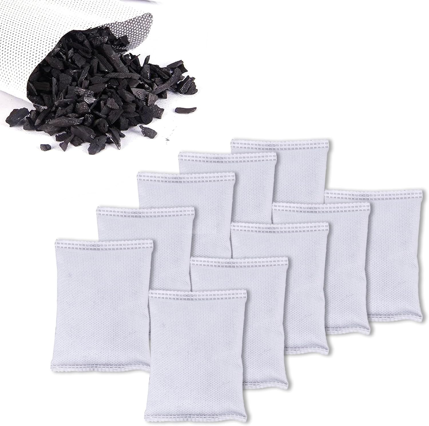 10 Pack Activated Charcoal Odor Absorbe Trash Can Deodorizer, Car Air Freshener, Shoe Deodorizer, Odor Eliminators For Storng Odor,50g/pack