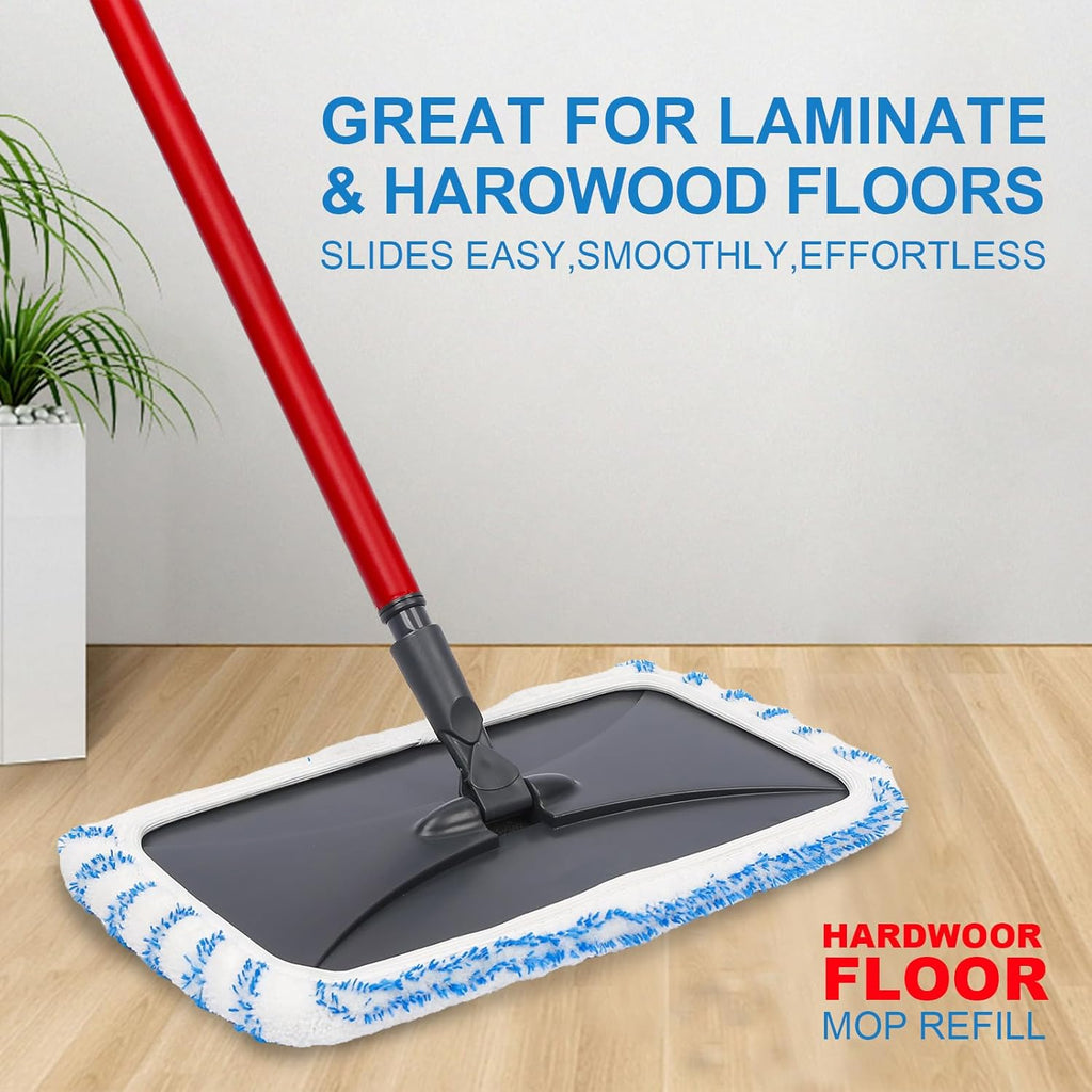 4 Pack Reusable Mop Replacement Pads Suitable for 15*8 inch Flat Mops, Compatible with Hardwood Floor More Microfiber Mop, Cotton Terry Cloth, Floor Cleaner Pads