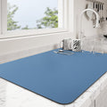Dish Drying Mat for Kitchen Counter | Coffee Bar Mat for Countertops | Heat Resistant Drainer Mat with Non-slip Rubber Backed | Hide Stain Kitchen Absorbent Draining Mat | Blue 18"x32"