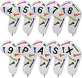 Golf Iron Head Covers 9/10pcs Leather Golf Club Covers for Iron with Magic Tape Fit Most Brand(Colorful Tee/10pcs)