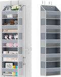 Over The Door Organizer - Over Door Storage Organizer with 5 Large Pockets & 10 Mesh Side Compartments - Heavy-Duty Hanging Storage for Bathroom, Bedroom & Closet - Baby Room Organize Solution