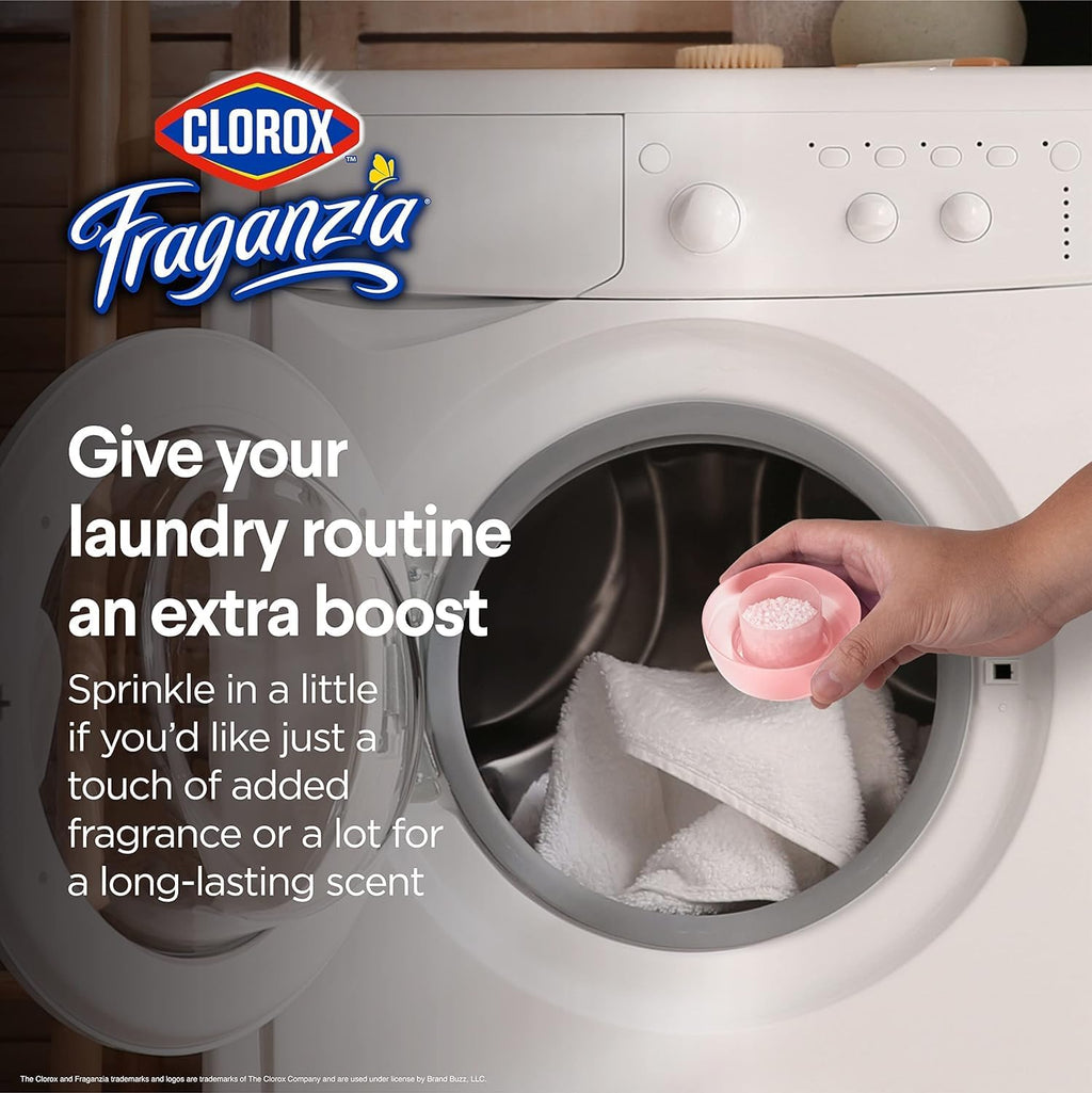 Clorox Fraganzia Laundry Scent Booster Crystals in Rose Scent - Scented In-Wash Freshener Beads for Fresh, Clean, Great Smelling Clothes and Linens, 70 Oz - 6 Pack