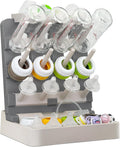 Baby Bottle Drying Rack, Vertical Standing Bottle Dryer Rack Holder-Space Saving Baby Bottle Drying Rack for Countertop-Holds Up to 12 Baby Bottles & Cup(Gray & Khaki)