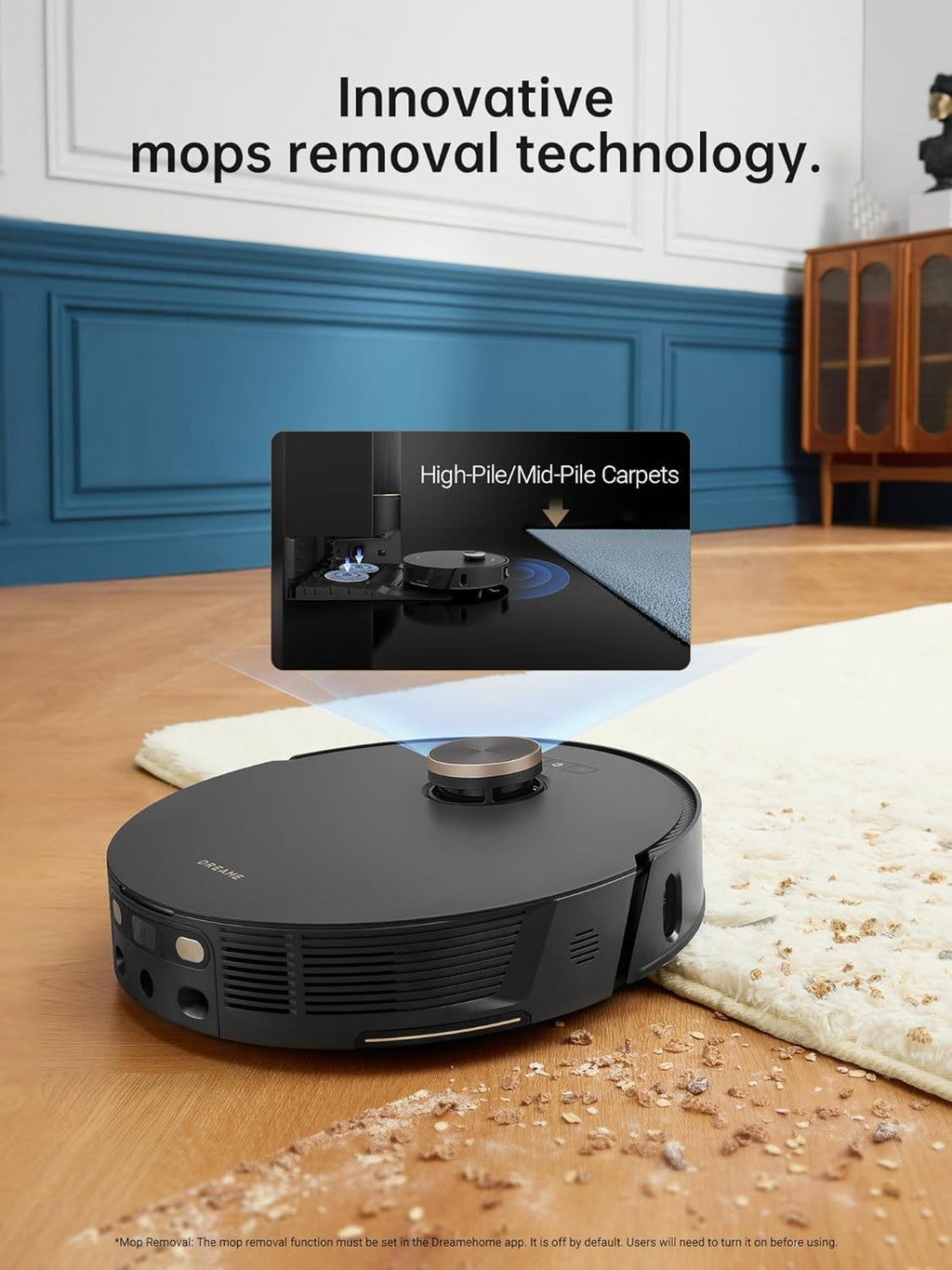 DREAME L20 Ultra Robot Vacuum and Mop with Mop-Extend, Auto Mop Removal & Raising, Washing and Drying, 7000Pa Suction, Self-Emptying, Self-Refilling, AI Obstacle Avoidance