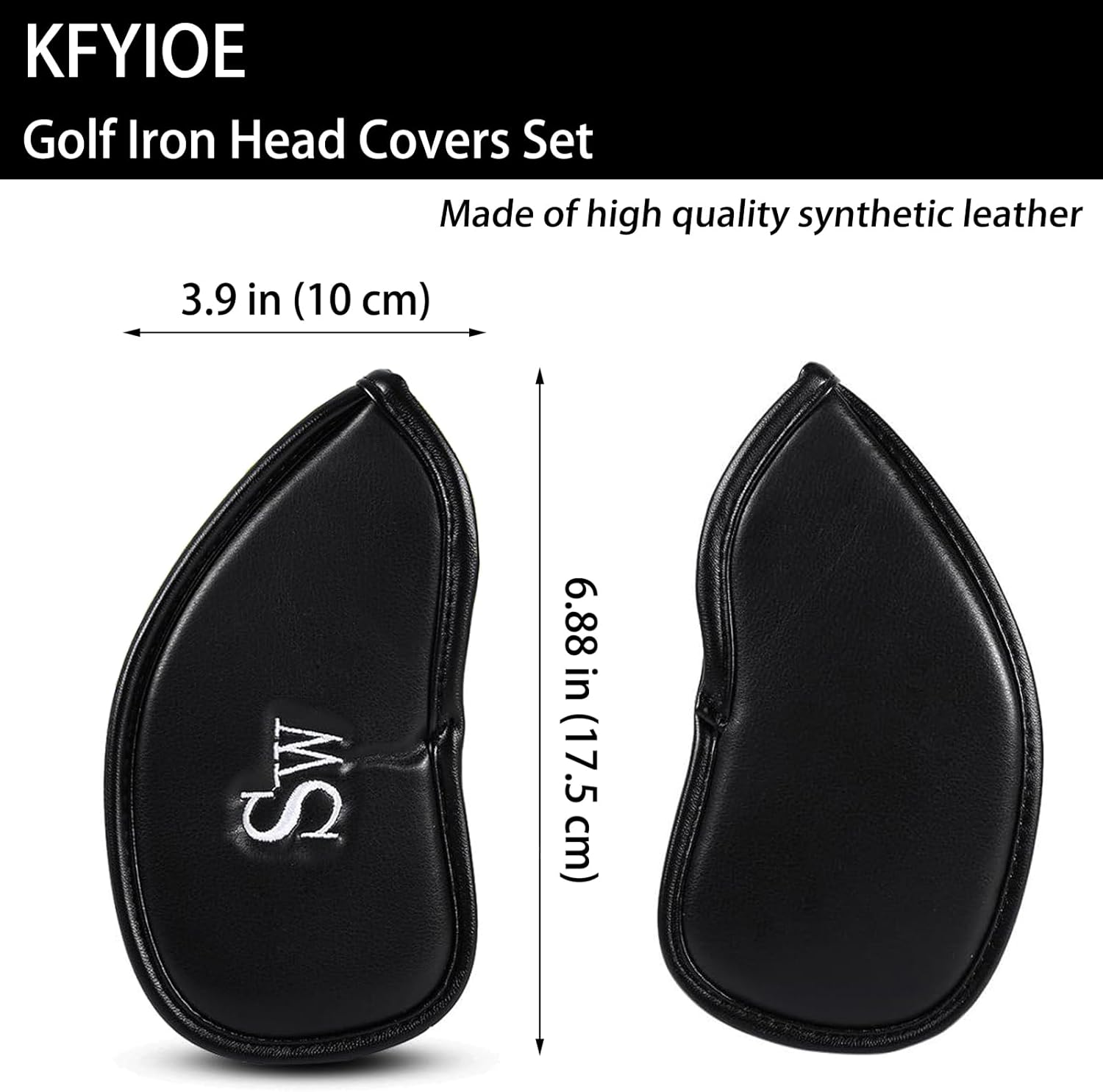 Golf Iron Head Covers (12-Pack) Synthetic Leather Waterproof Club Head Covers for Standard Irons – Magic Tape Closure, Universal Fit & Anti-Loss Design