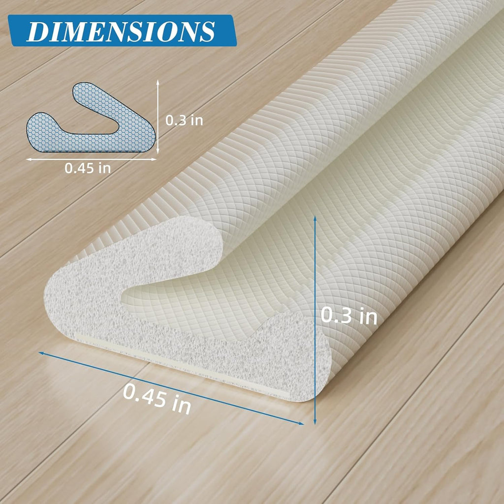 V-Shaped Weather Stripping Door Seal, 52.5FT Draft Stopper for Doors/Windows, Gaps, Dustproof, Soundproof & Thermal Insulating, Noise-Reducing, Light-Blocking Door Gap Filler
