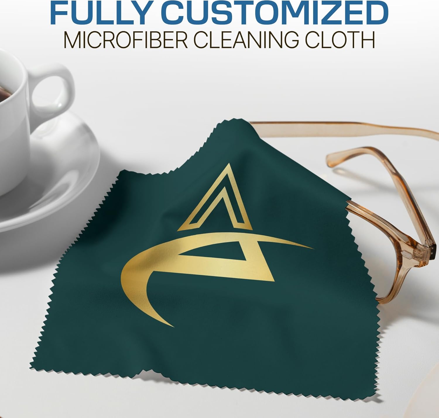 Ships Next Day, Made in USA - Customizable Microfiber Cleaning Cloth - Perfect Eyeglass Cleaner Promotional Gift - Premium Microfiber Lens Wipes - Logo or Image Printed (25 Pack) Single Sided