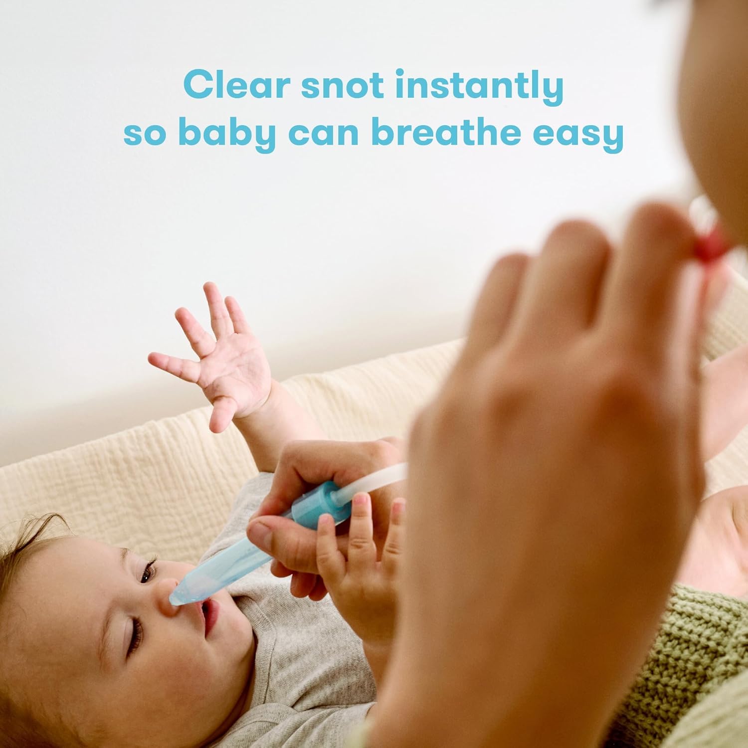 Frida Baby NoseFrida SnotSucker for Baby, Nasal Aspirator for Baby, Nose Sucker Baby Nasal Aspirator & 4 Hygiene Filters to Help Baby Breathe Easy