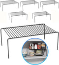 Large(15.7 x 9.4 inch)Black Cabinet Storage Shelf Rack Set of 6, Rustproof Metal Wire Kitchen Counter Organizers and Storage, Spice Organization for Cabinet, Plate, Dish, Pantry, Bathroom, Fridge