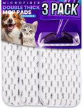3pcs of Universal 11-inch Velcro Type Reusable Floor Mop Pads Compatible with Swiffer Wet Jet Refills Machine Washable Thick Microfiber Wet Pads for Hardwood and Household Cleaning Supplies (3pcs)