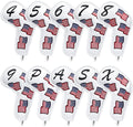 US Flag Golf Iron Covers Headcovers - 10pcs Patriotism Golf Club Covers for Irons - White Synthetic Leather Golf Iron Wedge Head Covers fits for PXG, Taylormade, Mizuno JPX MP, Etc.