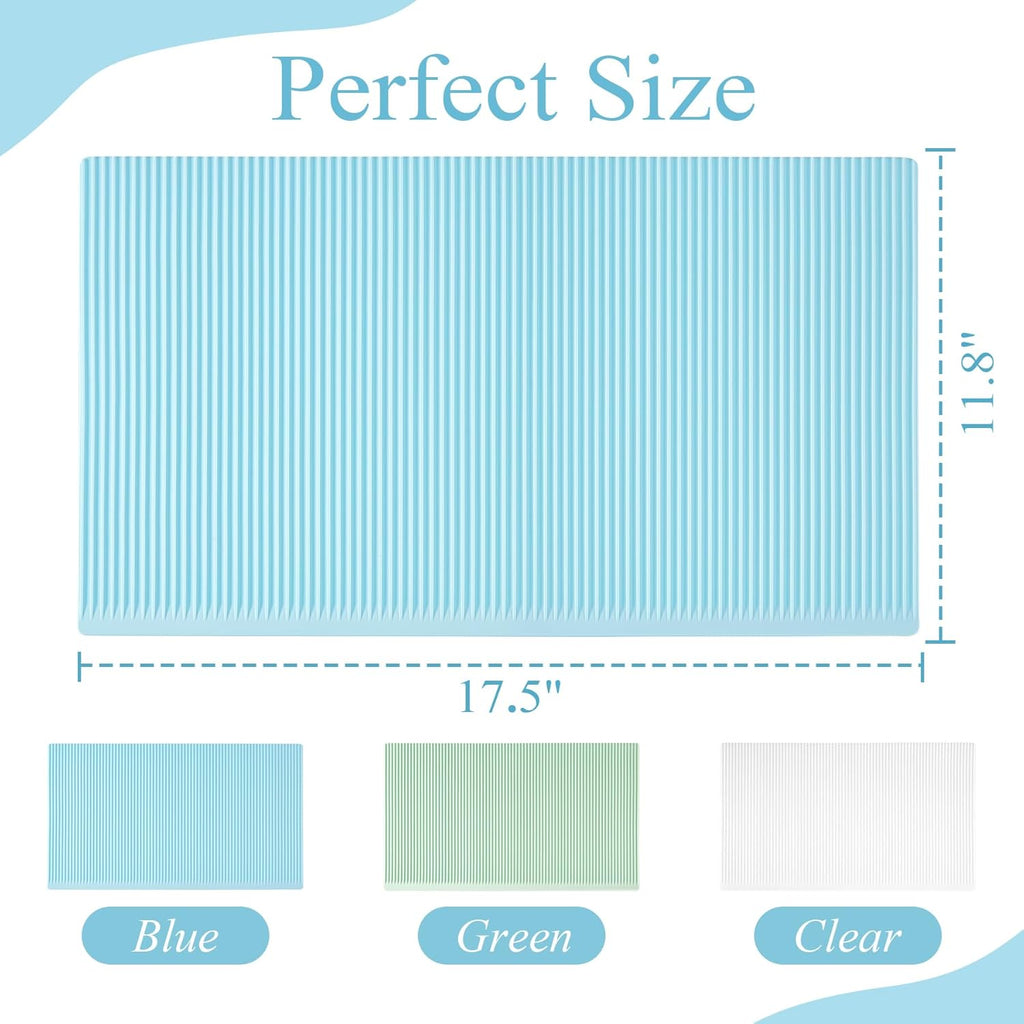 Non-Slip Silicone Refrigerator Liners for Shelves, Reusable Washable Fridge Shelf Drawer Liners, Cuttable Waterproof Oilproof Fridge Liner for Glass Shelve Kitchen Cabinet Drawer Mats (Blue, 1 Pack)