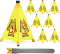 8 Pcs Pop up Wet Floor Sign with Storage Tube 20 Inch Wet Safety Signs Commercial Caution Safety Cone Pop up Caution Sign for Commercial Stores Grocery Restaurant Restroom Office Use