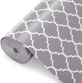 Glotoch 2 Rolls Shelf Liners for Kitchen Cabinets 12”x 20ft, Non Slip Drawer Liner,Waterproof Cabinet Liner for Wire/Pantry/Closet Non Adhesive Table Place Mats, Heavy Duty, Quatrefoil Grey