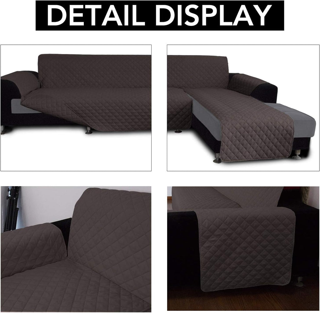 Easy-Going L Shape Sofa Slipcover Sectional Couch Cover - Reversible & Pet-Friendly (X-Large, Chocolate/Chocolate)